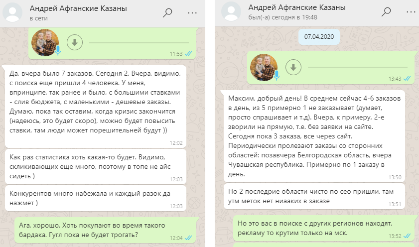 Отзыв Яндекс Директ Андрей Афганские казаны